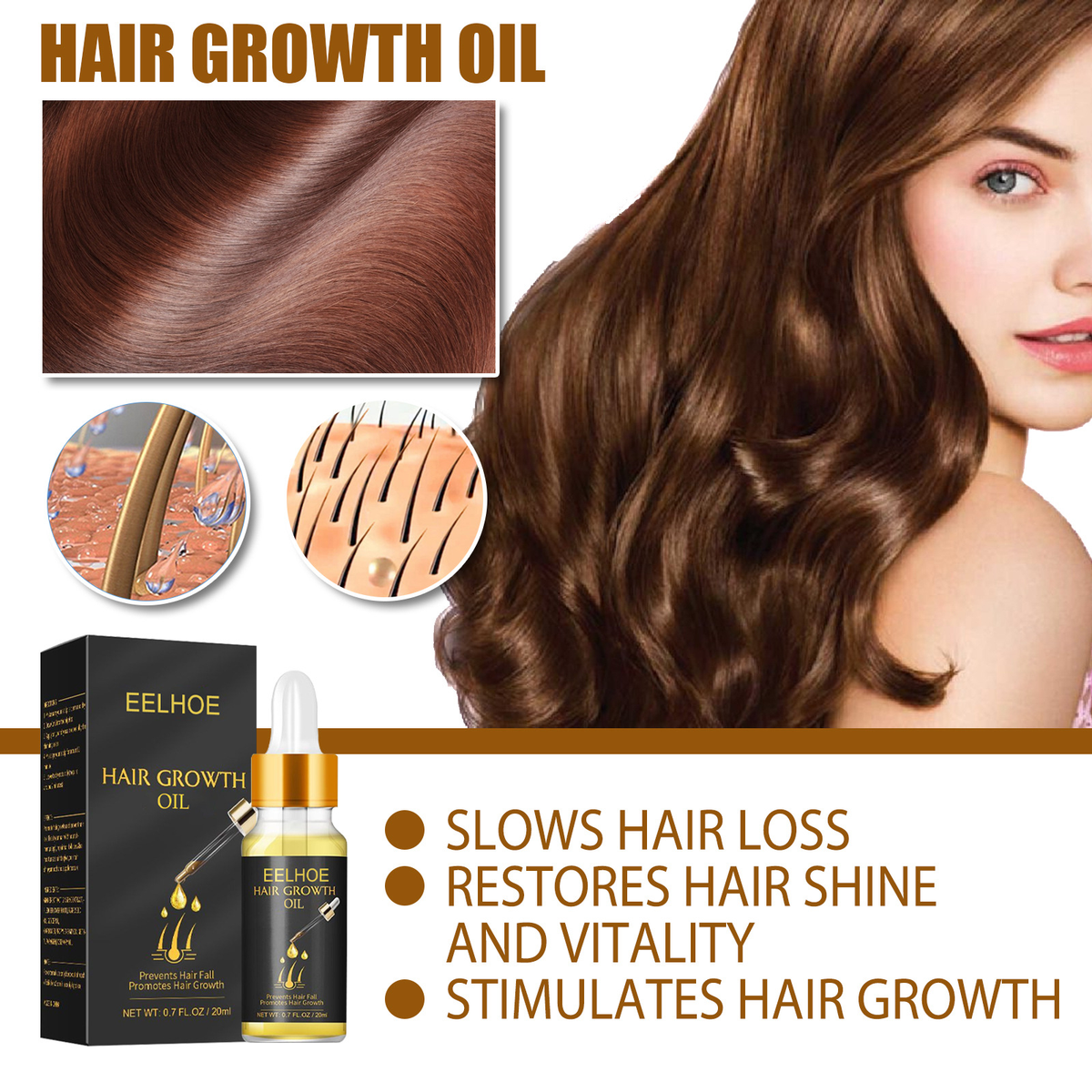 LAVDIK Hair Growth Serum Oil 20ml – Scalp Nourishing & Fuller-Looking Hair Care