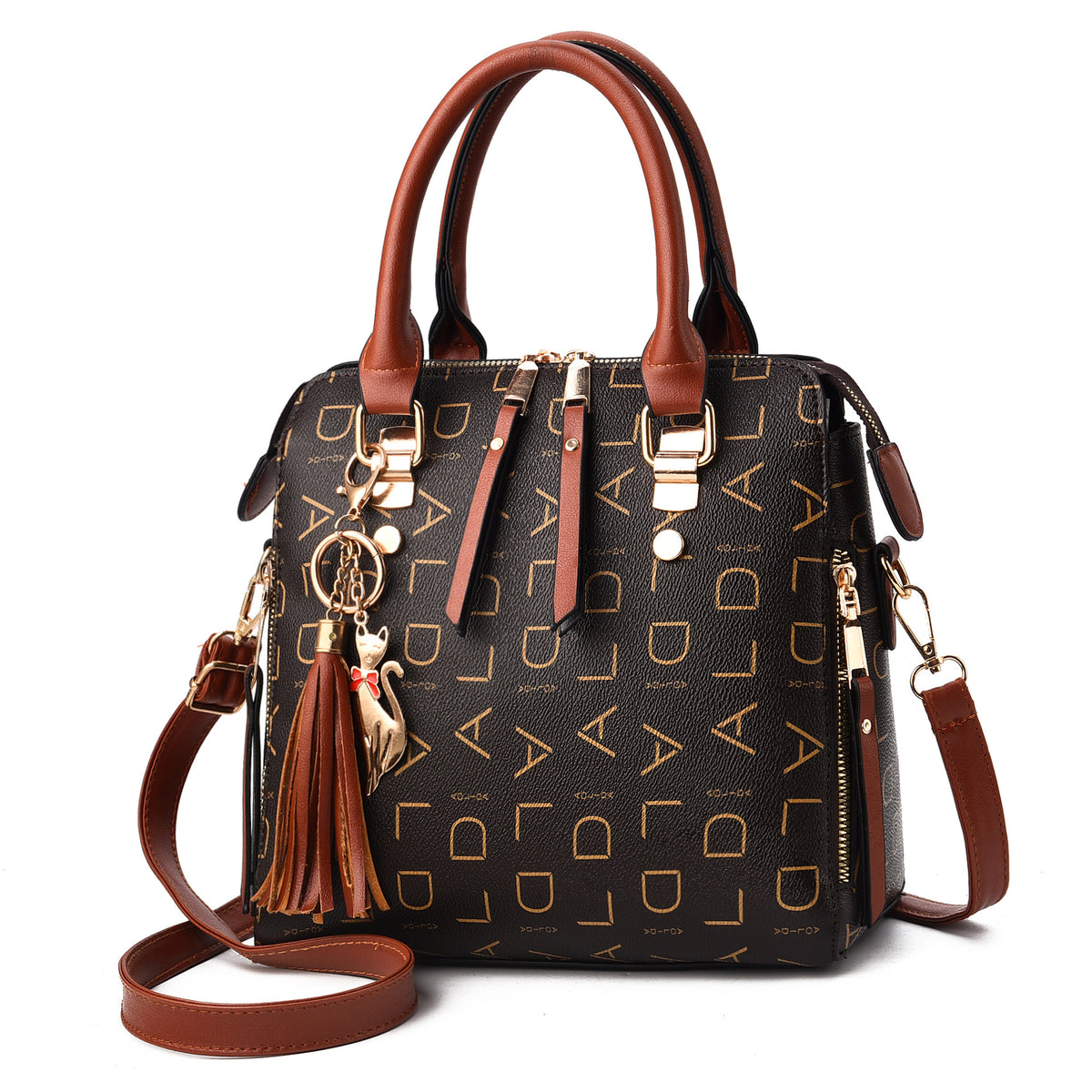 Fashion Shoulder Bag for Women – Large PU Leather Boston Tote with Multi-Pocket Storage
