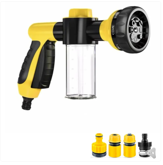 8-in-1 Dog Shower Sprayer – High-Pressure Pet Bathing & Grooming Hose Attachment