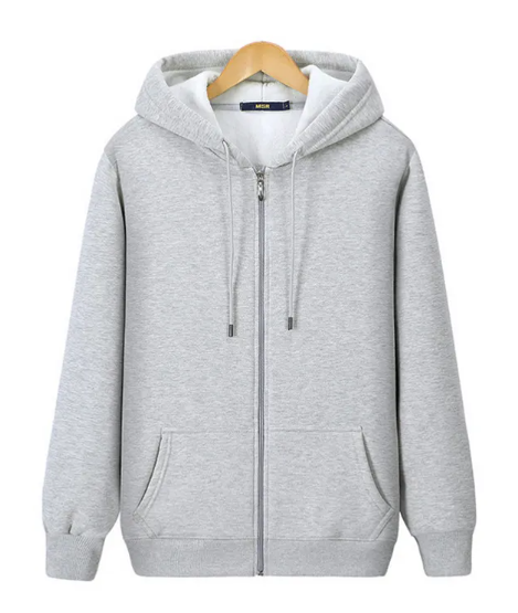 Men’s Fleece Warm Zipper Sweater – 95% Cotton Plus Velvet Loose-Fit Winter Pullover, 8 Colors, M–6XL