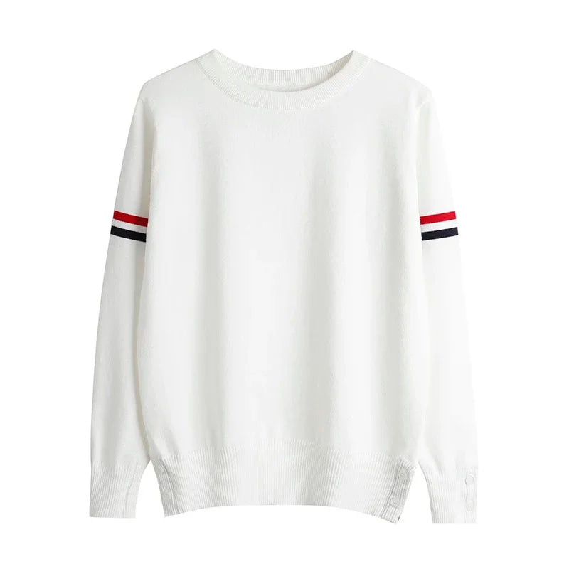 Women’s Y2K Knit Pullover Sweater – Soft Wool Korean-Style Relaxed-Fit Kawaii Sweater, 3 Colors, S–L