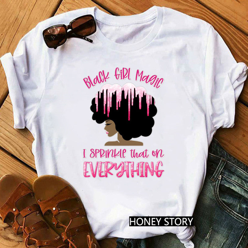 Black Girl Feminism Short Sleeve T-Shirt for Women