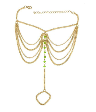 Multi-layer Tassel Chain Crystal Beaded Anklet for Women
