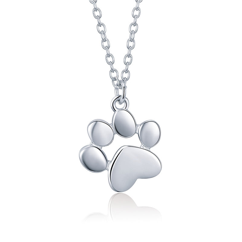 Pet Paw Print Pendant Necklace