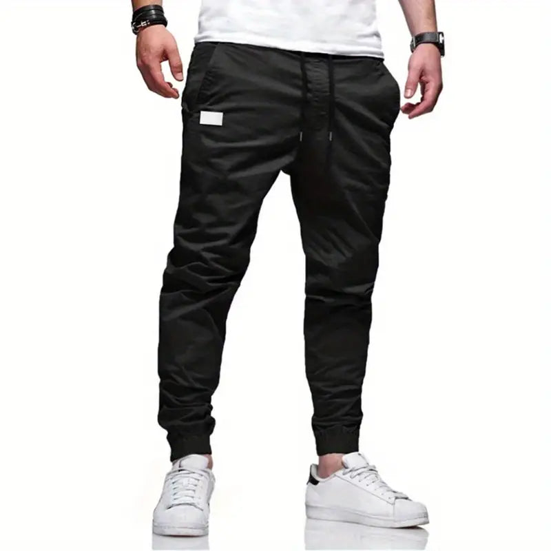 Men’s Casual Drawstring Cargo Jogger Pants – Comfortable Utility Trousers – USA