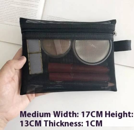 Portable Mini Mesh Makeup Bag