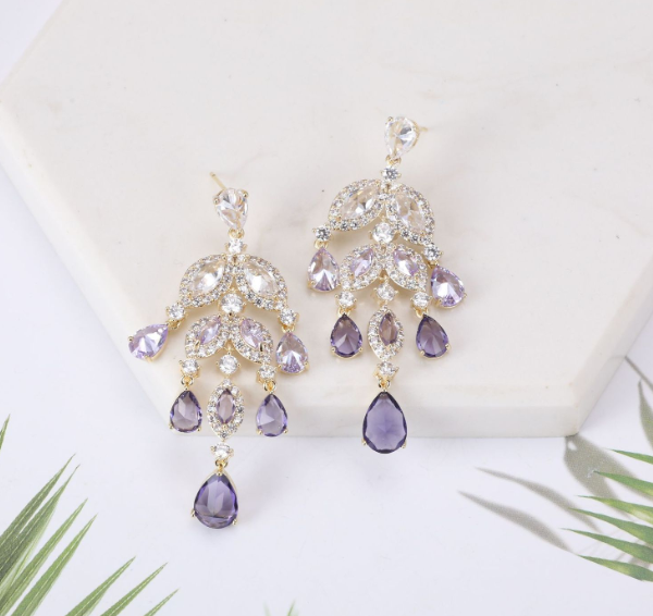 Colorful Water Drop Zircon Tassel Earrings for Women – Sparkling Dangle Jewelry