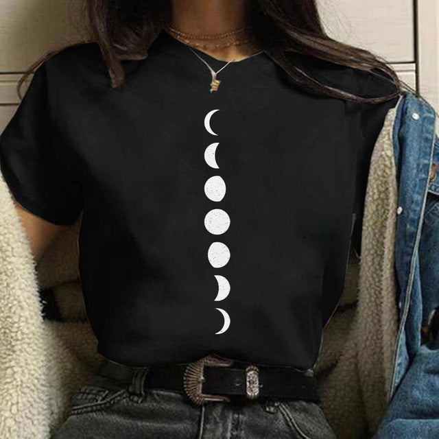 Aesthetic Universe Planets Graphic T-Shirt for Women