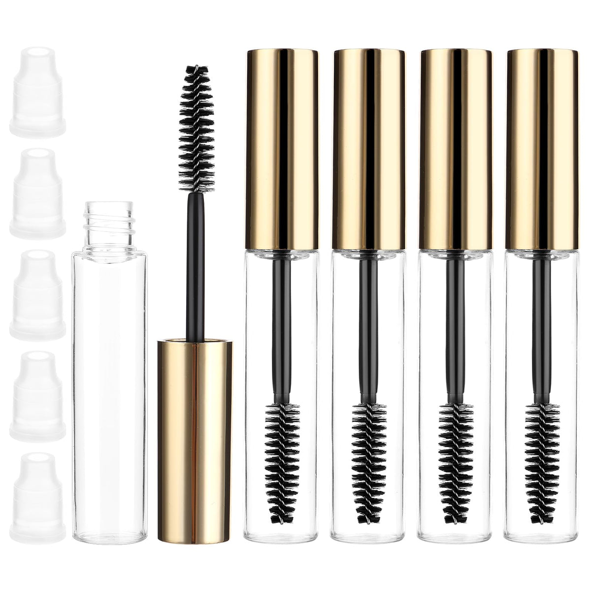 10ml Empty Mascara Tubes with Wands – 5-Piece Refillable Cosmetic Containers