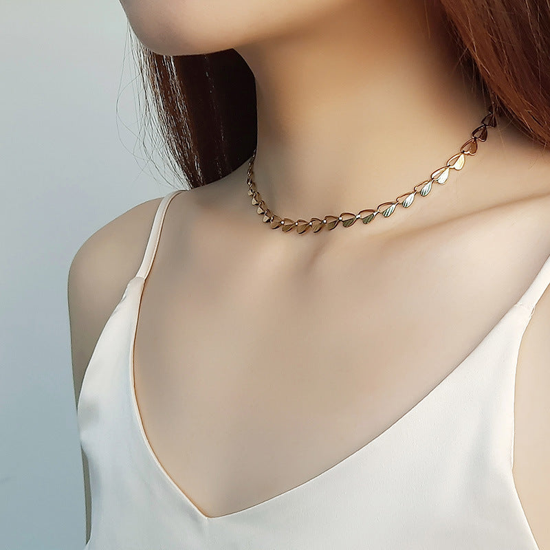 Stainless Steel Leaf Necklace for Girlfriends