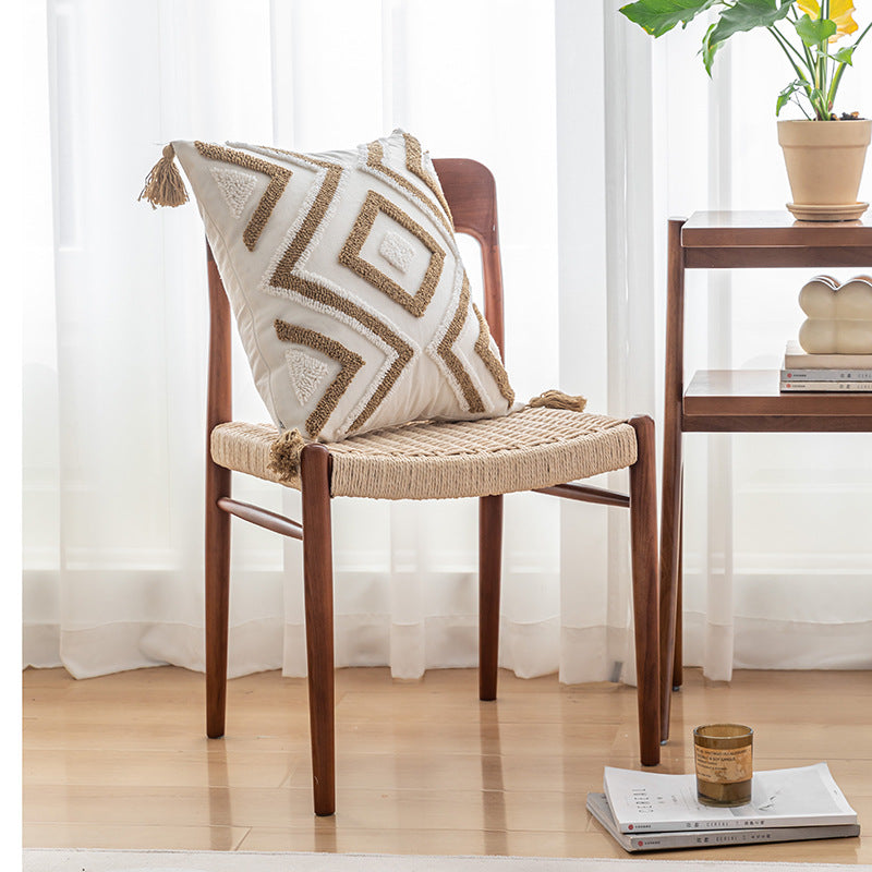 Bohemian Tufted Pillow Cover – Geometric Decorative Cushion for Home Décor