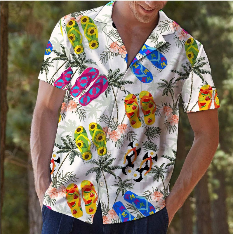 Men’s Hawaiian Cotton Beach Shirt – Breathable Stretch Casual Summer Shirt, S–3XL
