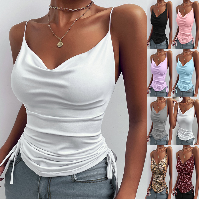 Women’s V-Neck Spaghetti Strap Camisole – Casual Summer Cami Top
