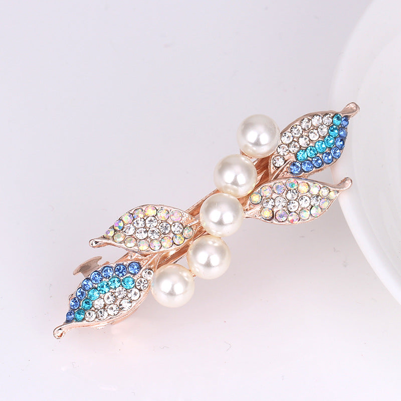 Korean Pearl Rhinestone Hair Clips – Elegant Women's Hair Accessories