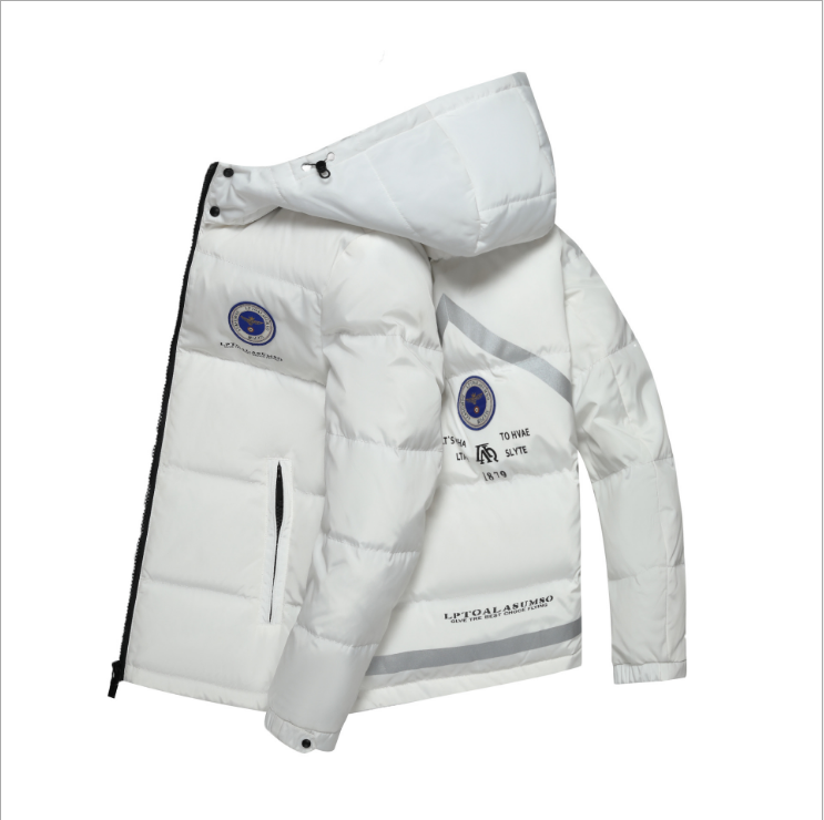 Men’s Winter Hooded White Duck Down Jacket – Warm Cold-Proof Loose-Fit Puffer Coat, 5 Colors, 170–190
