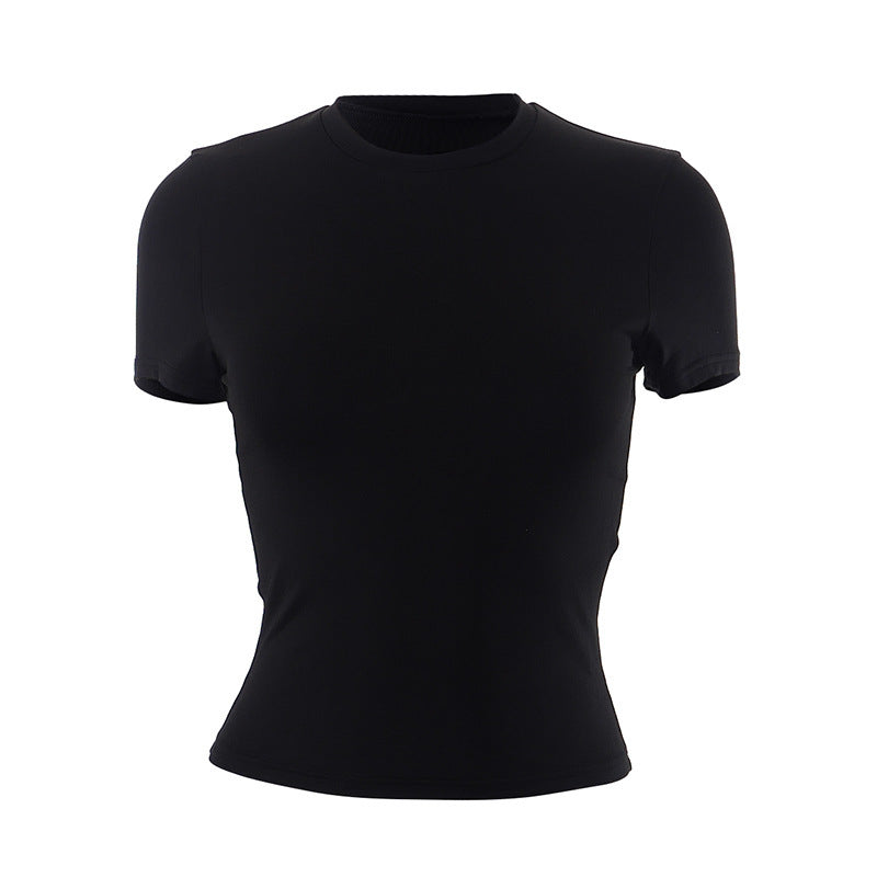 Casual Solid Color Cropped T-Shirt for Women