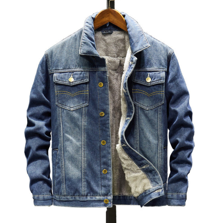 Men’s Winter Denim Jacket with Fleece Lining – USA