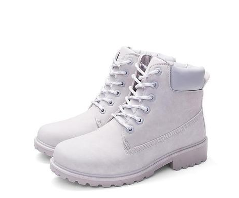 Women’s Pink Martin Boots – Flat Leather-Style Ankle Boots