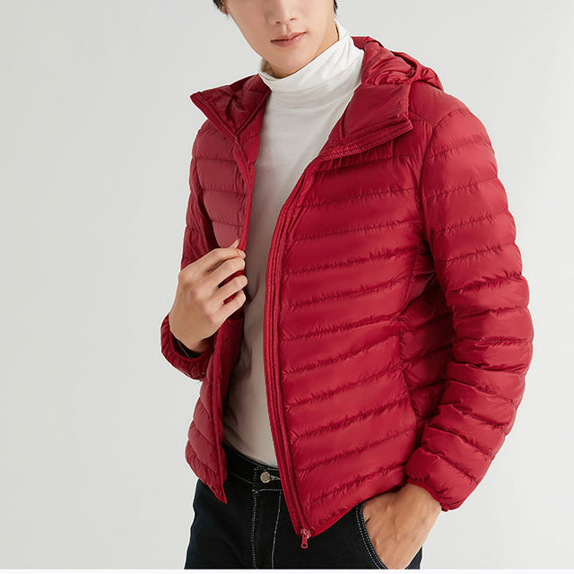 Men’s 90% Down Lightweight Hooded Winter Jacket – USA