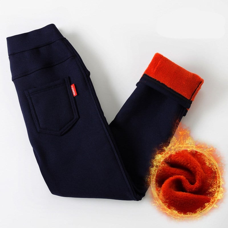 Girls’ Winter Fleece-Lined Leggings – High-Waist Warm Korean-Style Kids Leggings, 7 Colors, 100–150cm