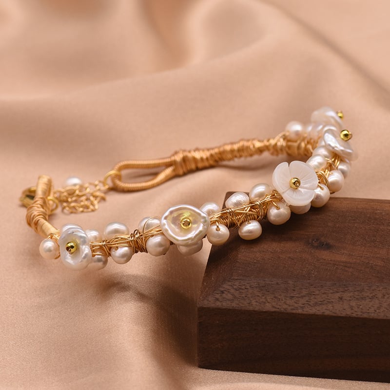 Women’s Adjustable Freshwater Pearl Bracelet – Elegant Natural Pearl Jewelry