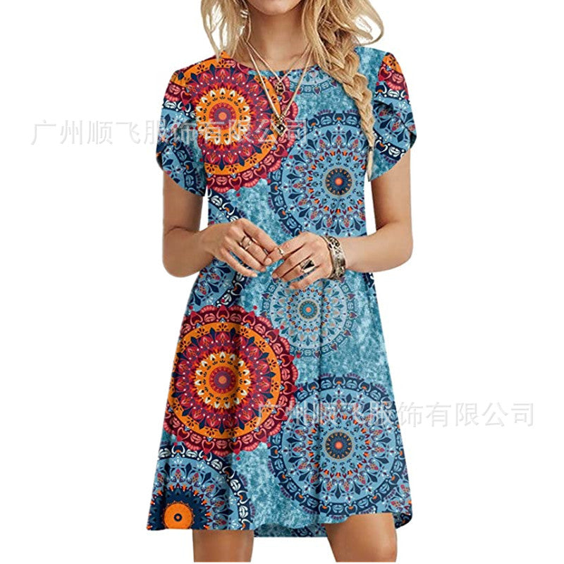 Printed Pocket Dress for Women – Casual Everyday Dress with Pockets