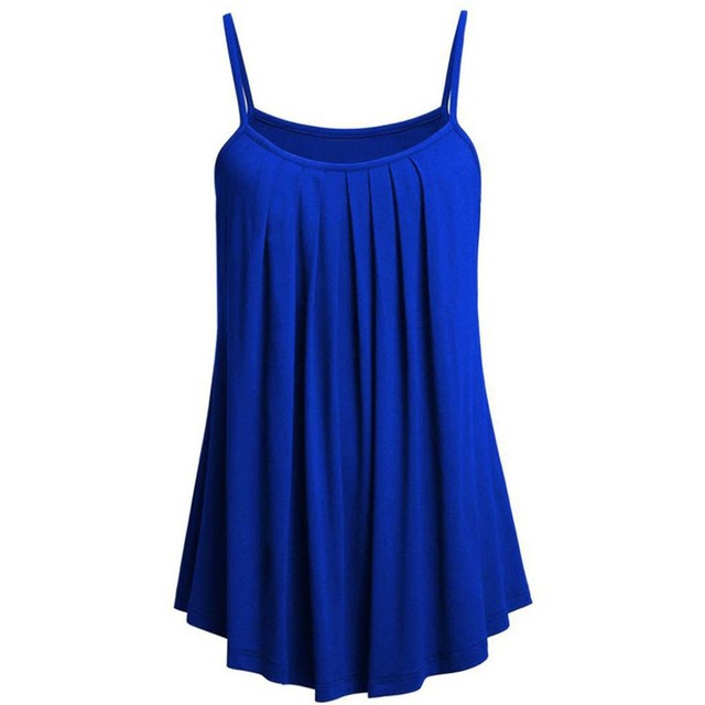 Women’s Chiffon Pleated Tank Top – Elegant Sleeveless Summer Blouse