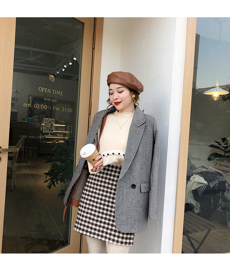 Women’s Fall Half-Turtleneck Knit Sweater – Loose Long Sleeve Casual Pullover