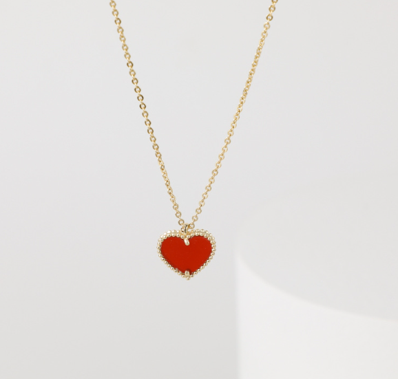 Women’s Red Love Sweater Chain Necklace – Copper Clavicle Jewelry