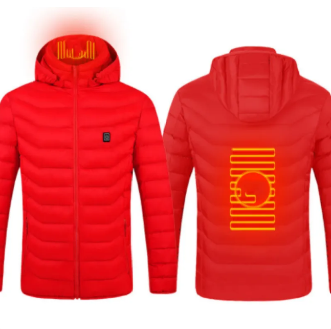 Heat Core Men’s USB Heated Winter Jacket – 3-Level Carbon Fiber Heating Jacket, 3 Colors, S–6XL