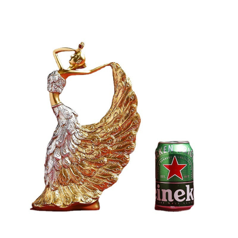 Luxury Peacock Resin Figurine – Elegant Dancing Bird Accent for Home Decor